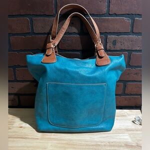 Large turquoise purse